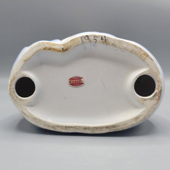 Vintage Enesco Japan Virgin Mary Ceramic Bust Figurine Blue White Religious Deco - Picture 9 of 14